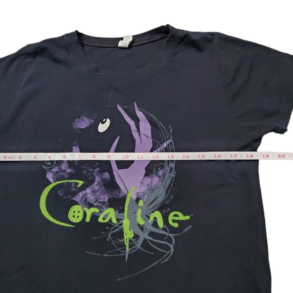 Coraline Movie What's on the other side? Black Graphic Tee Size XXL/2XL - Picture 6 of 7